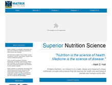 Tablet Screenshot of matrixnutritionllc.com